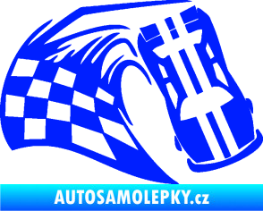 Samolepka Závodní auto 005 pravá modrá dynamic