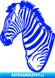 Samolepka Zebra 001 levá hlava modrá dynamic