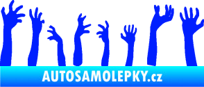 Samolepka Zombie 002 levá mrtví vylézají z hrobu modrá dynamic