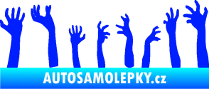 Samolepka Zombie 002 pravá mrtví vylézají z hrobu modrá dynamic