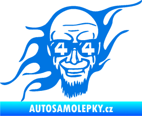 Samolepka 4x4 varianta 025 muž v plamenech modrá oceán