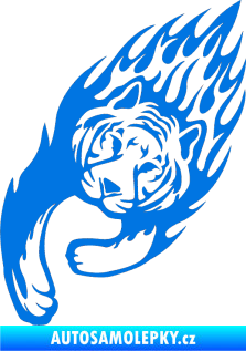 Samolepka Animal flames 015 levá tygr modrá oceán