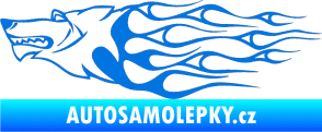 Samolepka Animal flames 017 levá vlk modrá oceán