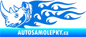 Samolepka Animal flames 025 levá nosorožec modrá oceán