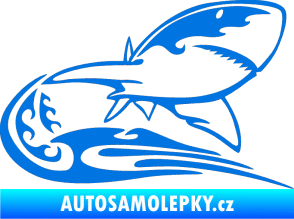 Samolepka Animal flames 041 pravá žralok modrá oceán