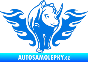 Samolepka Animal flames 047 pravá nosorožec modrá oceán