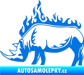 Samolepka Animal flames 049 levá nosorožec modrá oceán
