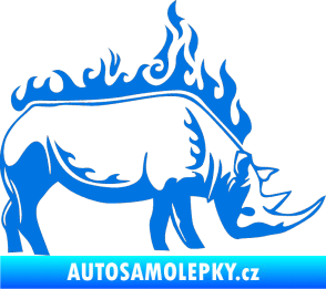 Samolepka Animal flames 049 pravá nosorožec modrá oceán