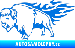 Samolepka Animal flames 077 levá býk modrá oceán