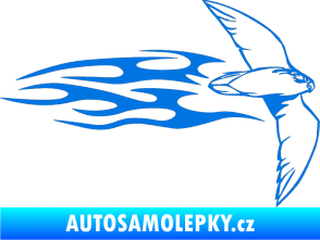 Samolepka Animal flames 095 pravá letící pták modrá oceán