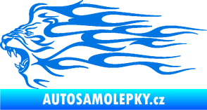 Samolepka Animal flames 103 levá lev modrá oceán