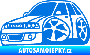 Samolepka Audi A4 karikatura levá modrá oceán