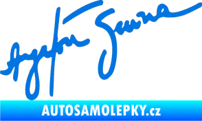 Samolepka Podpis Ayrton Senna modrá oceán