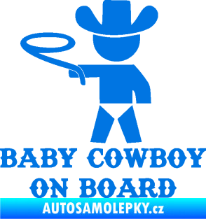 Samolepka Baby cowboy on board levá modrá oceán