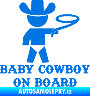 Samolepka Baby cowboy on board pravá modrá oceán