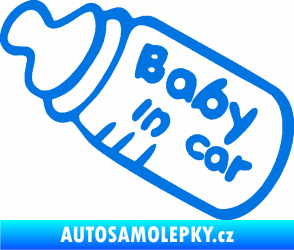 Samolepka Baby in car 001 lahvička na mlíčko modrá oceán