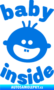 Samolepka Baby inside 002 levá dva zuby na palubě modrá oceán