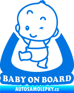 Samolepka Baby on board 011 levá s nápisem modrá oceán