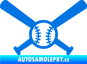 Samolepka Baseball míček a pálky modrá oceán