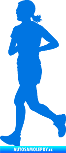 Samolepka Běžkyně 001 levá jogging modrá oceán