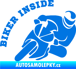 Samolepka Biker inside 002 pravá motorkář modrá oceán
