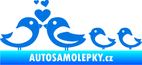 Samolepka Bird family 002 rodina v autě modrá oceán