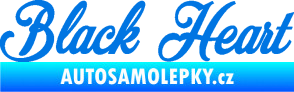 Samolepka Black Heart nápis modrá oceán