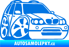Samolepka BMW X5 karikatura pravá modrá oceán
