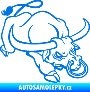 Samolepka Býk 014 pravá rozzuřený modrá oceán
