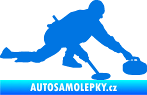 Samolepka Curling 003 pravá modrá oceán