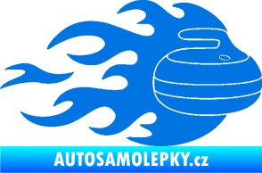 Samolepka Curling 005 pravá kámen modrá oceán