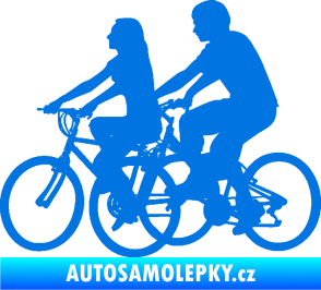 Samolepka Cyklisté 001 levá pár modrá oceán