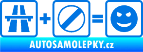 Samolepka Dálnice + konec omezení rychlosti = jízda modrá oceán