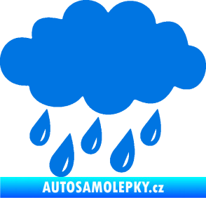 Samolepka Déšť 001 levá mrak a kapky modrá oceán