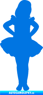 Samolepka Děti silueta 011 pravá holčička tanečnice modrá oceán