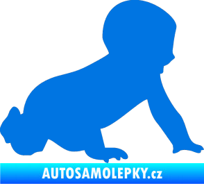 Samolepka Dítě v autě 025 pravá miminko silueta modrá oceán