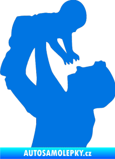Samolepka Dítě v autě 026 levá miminko v náruči modrá oceán