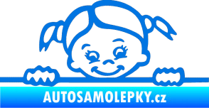 Samolepka Dítě v autě 030 pravá malá slečna hlavička modrá oceán