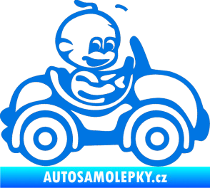 Samolepka Dítě v autě 041 pravá chlapeček v autíčku modrá oceán