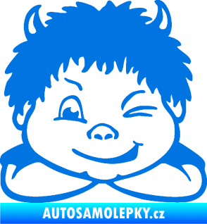 Samolepka Dítě v autě 055 levá kluk čertík modrá oceán