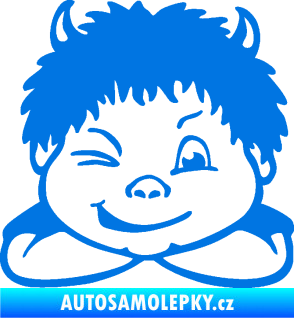 Samolepka Dítě v autě 055 pravá kluk čertík modrá oceán