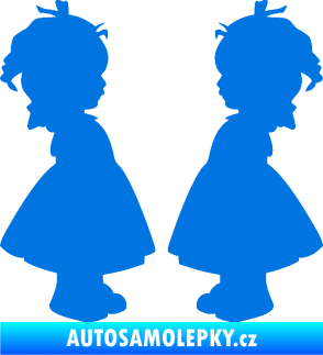 Samolepka Dítě v autě 072 dvě holčičky sourozenci modrá oceán