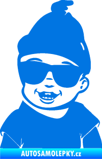 Samolepka Dítě v autě 081 levá chlapeček v brýlích modrá oceán