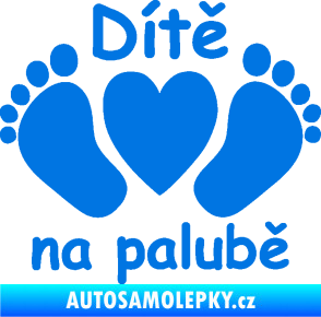 Samolepka Dítě v autě 089 nožičky s nápisem modrá oceán