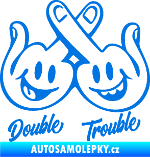 Samolepka Double trouble smajlíci f*ck modrá oceán