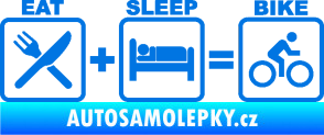 Samolepka Eat sleep bike modrá oceán