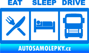 Samolepka Eat, sleep, drive 003 s nápisem modrá oceán