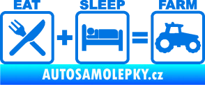 Samolepka Eat sleep farm modrá oceán