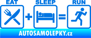 Samolepka Eat sleep run modrá oceán