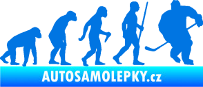 Samolepka Evoluce 003 hokej pravá modrá oceán